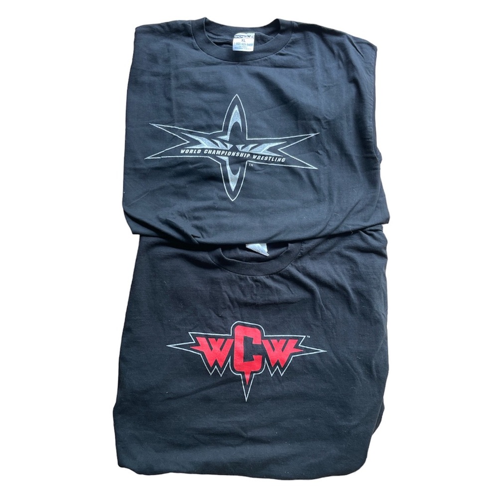 Vintage WCW Double Sided Logo Shirts Lot